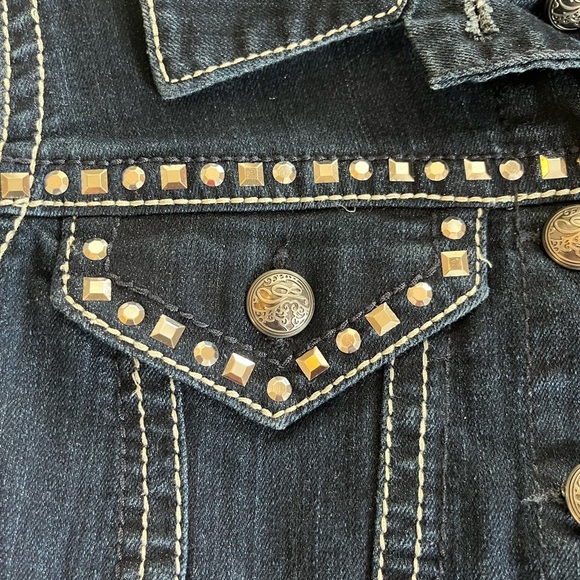 Style & Co. Premium Jeans Denim Button Down Vest Women’s size Large - Picture 13 of 14